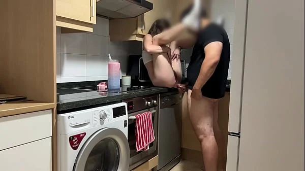 While I’m talking on the phone with my boyfriend, my stepfather eats my pussy and fucks me hard until he cums inside me, creampie